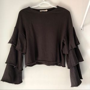 Bell Sleeve Distressed Sweater